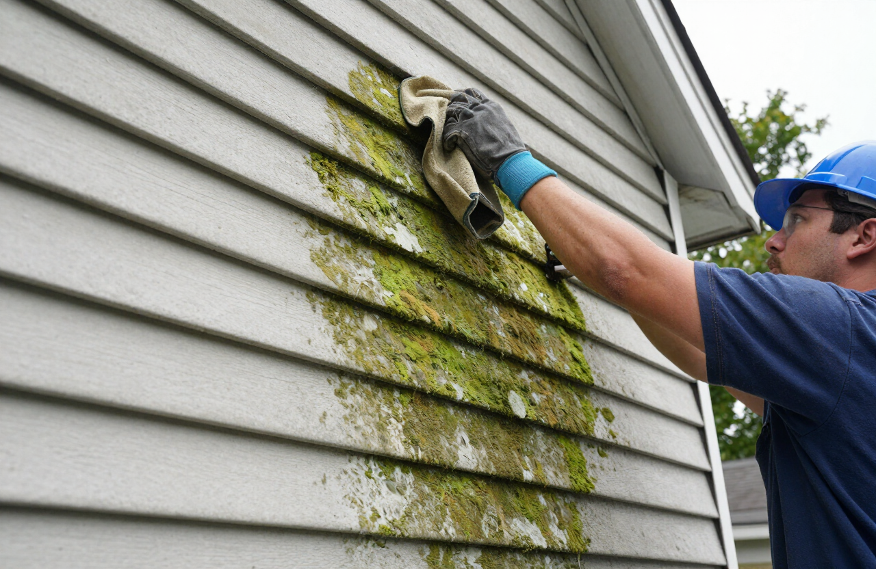 Mold and mildew removal on East Rutherford NJ rental exterior