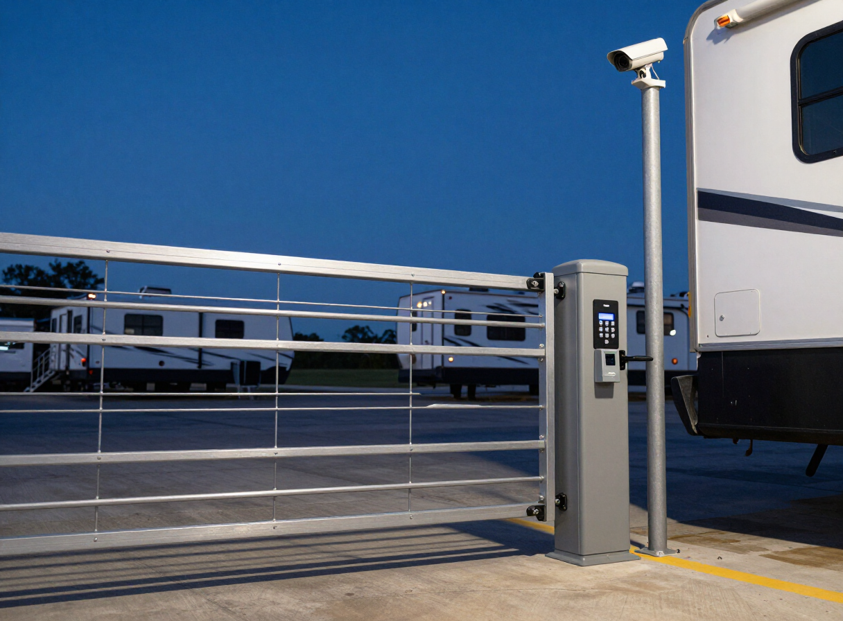 Keypad-controlled security gate entrance