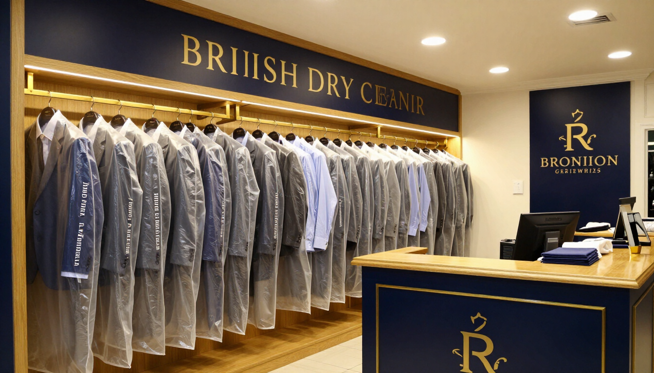 Freshly pressed premium garments at Trumps Dry Cleaners in Woking, Surrey