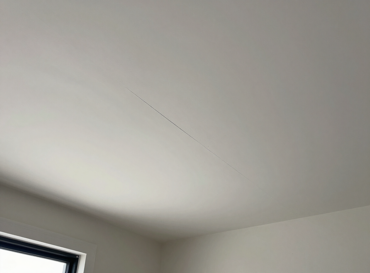 Repaired ceiling crack in a Hoboken NJ brownstone after priming