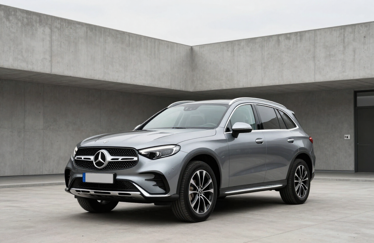 Mercedes-Benz GLC Grigio perla, vista di tre quarti