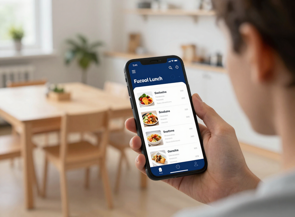 Digitaal weekmenu op een smartphone