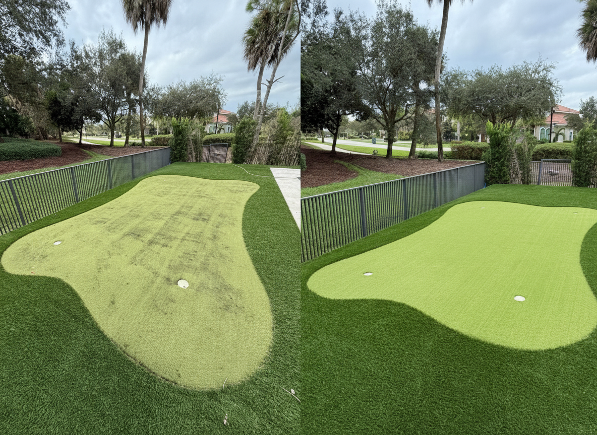 Residential putting green — Houston, TX — before