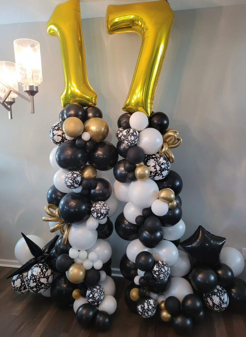 Balloon columns and garland styling