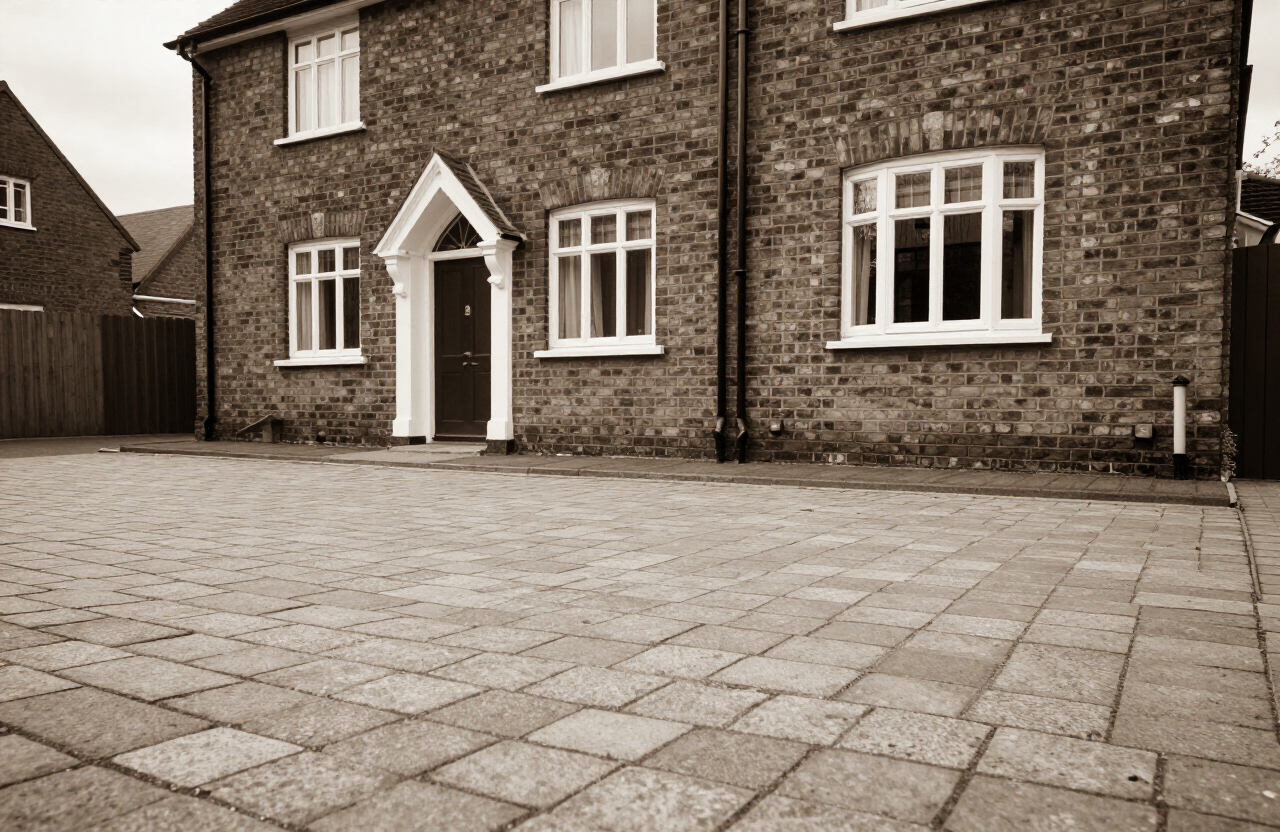 Block-paved driveway in Barnes