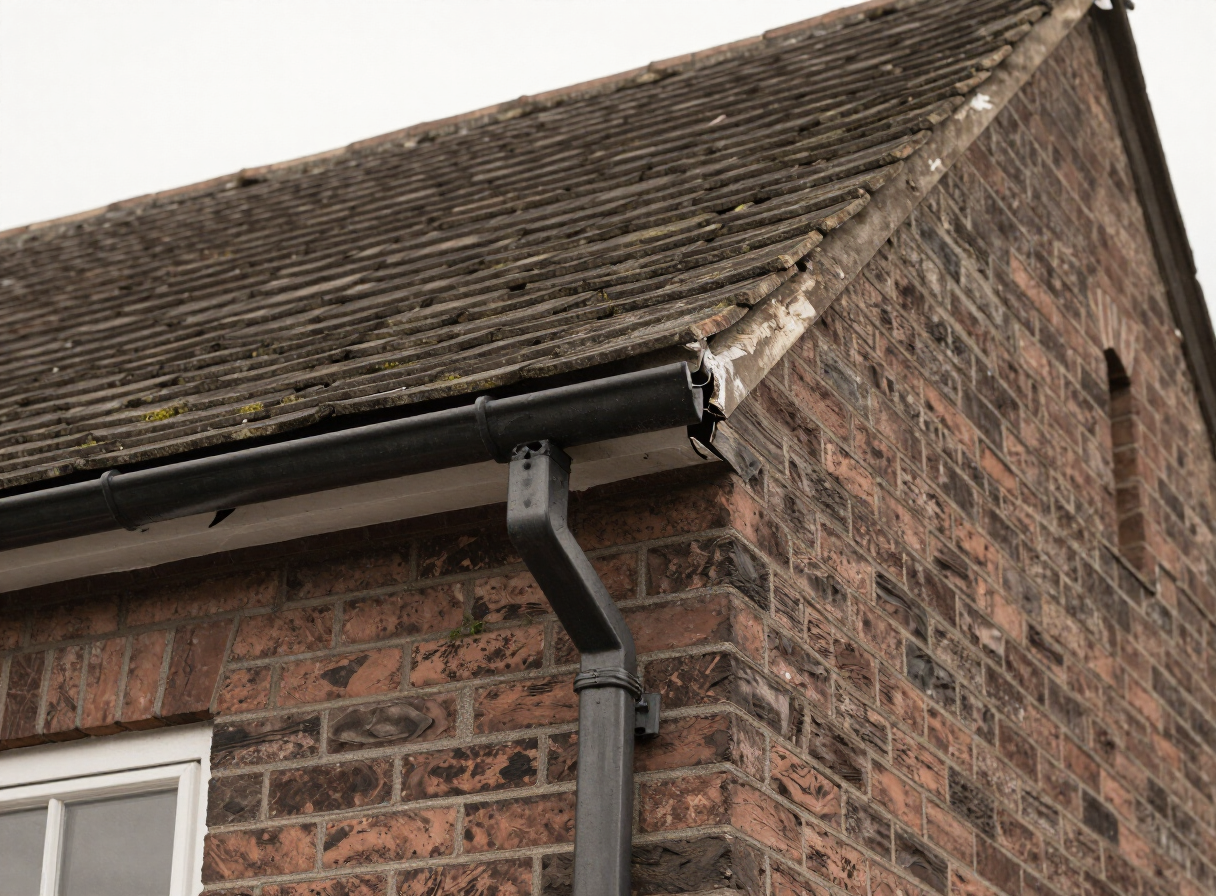 Roof & gutter renewal, before the work