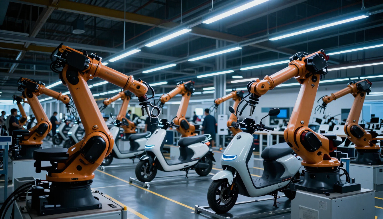 Bicicleta elétrica e linha de fábrica EVOLUTION E-MOTOS