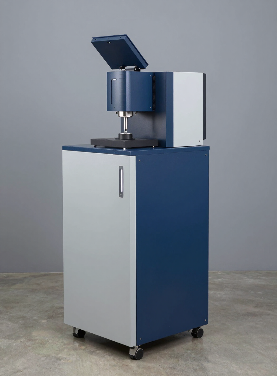 Spectra Master floor-standing optical emission spectrometer in an industrial showroom
