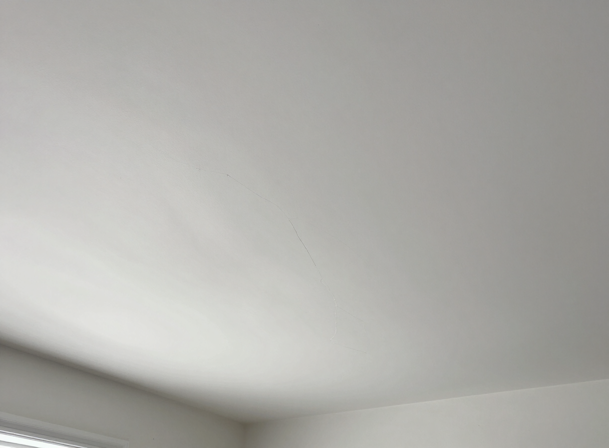Repaired ceiling crack in a North Bergen NJ home after priming and repainting