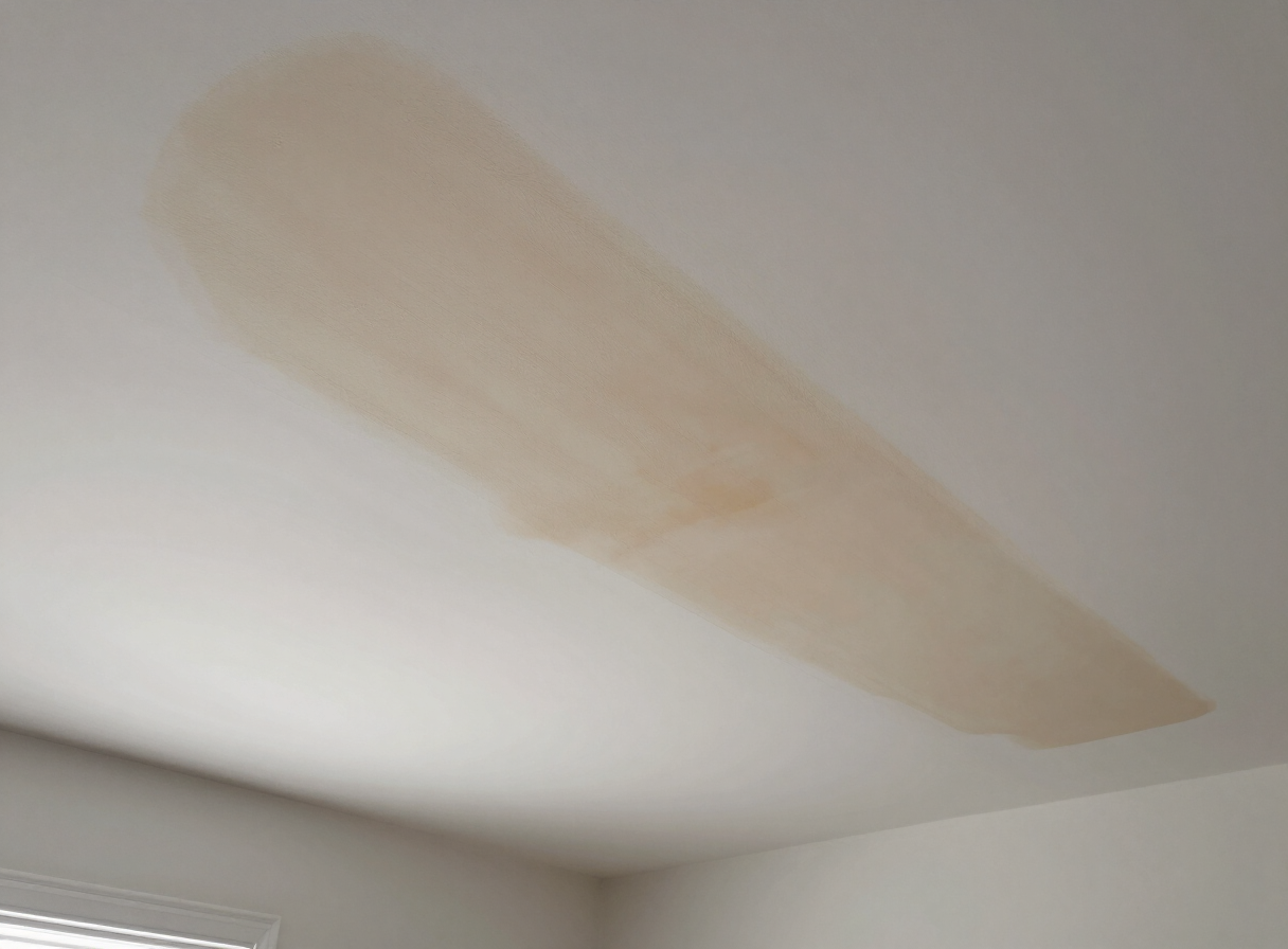Ceiling with water stains before painting in a Hasbrouck Heights NJ home