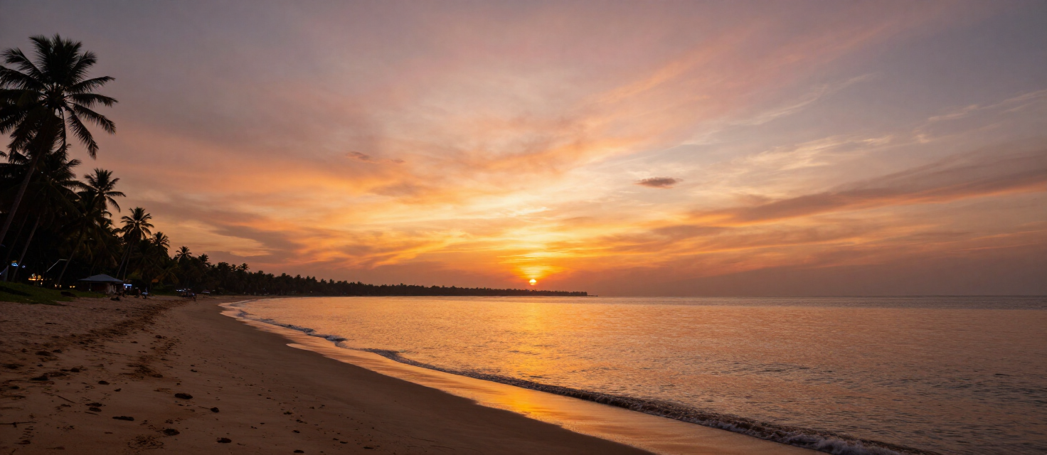 Sunset over Thanni Beach