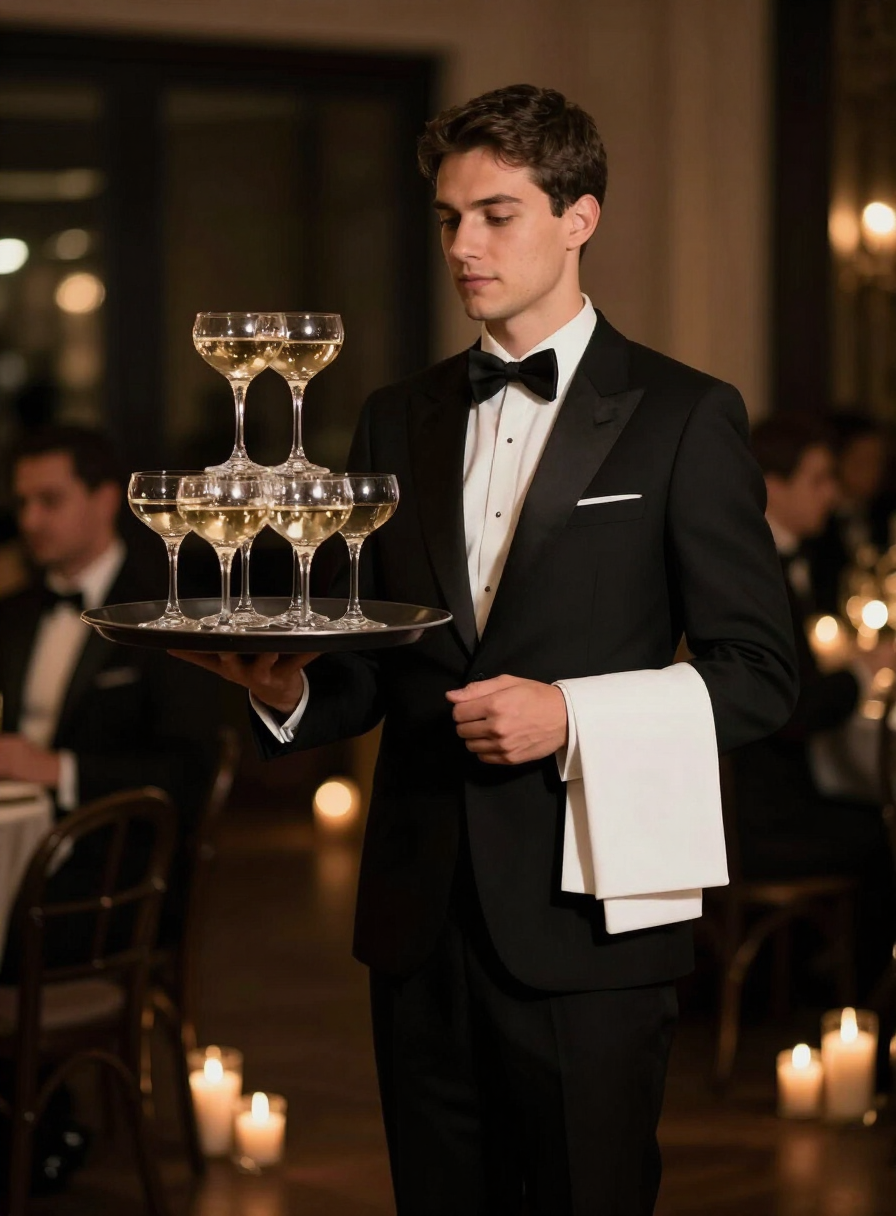 Serret Events staff serving guests