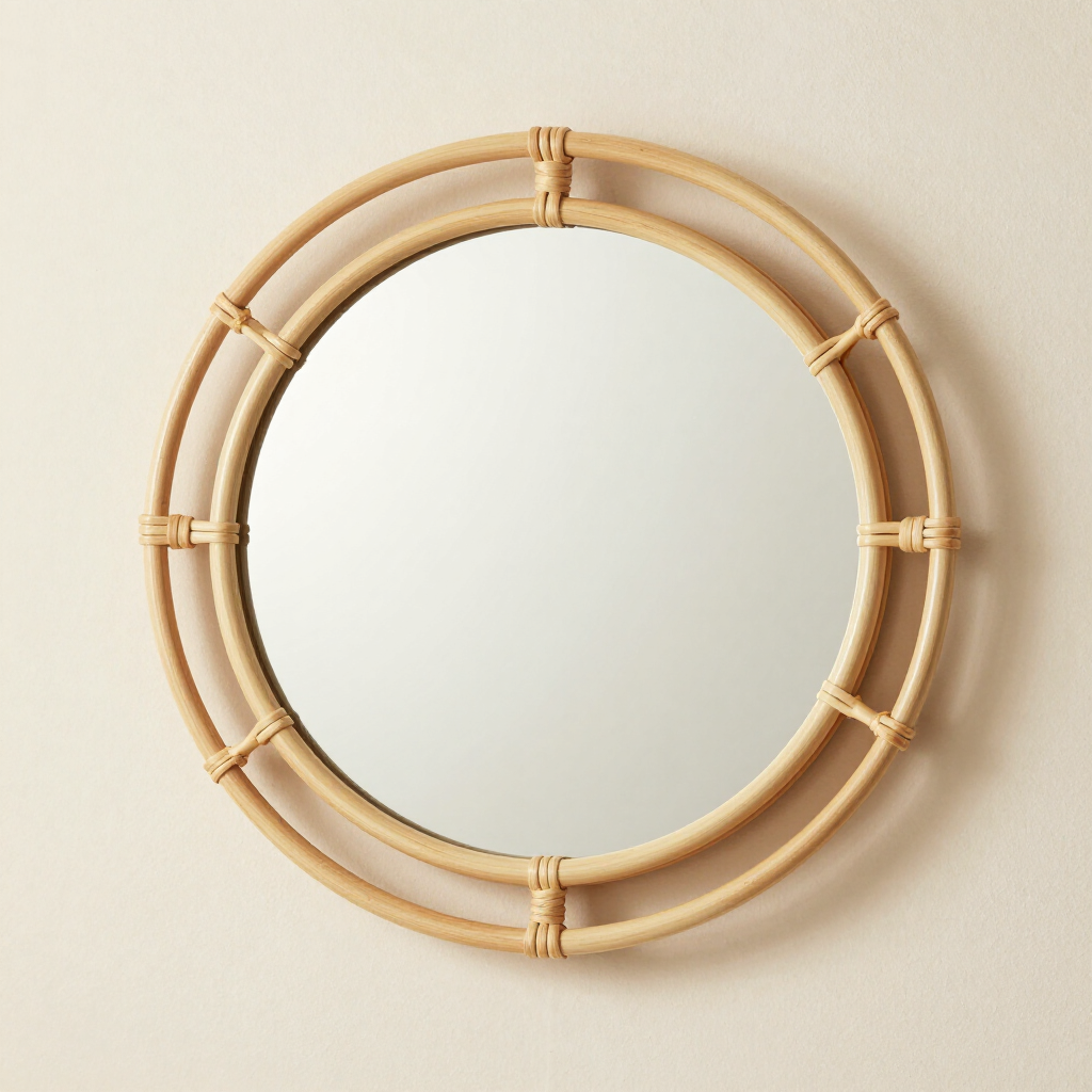 Rattan mirror