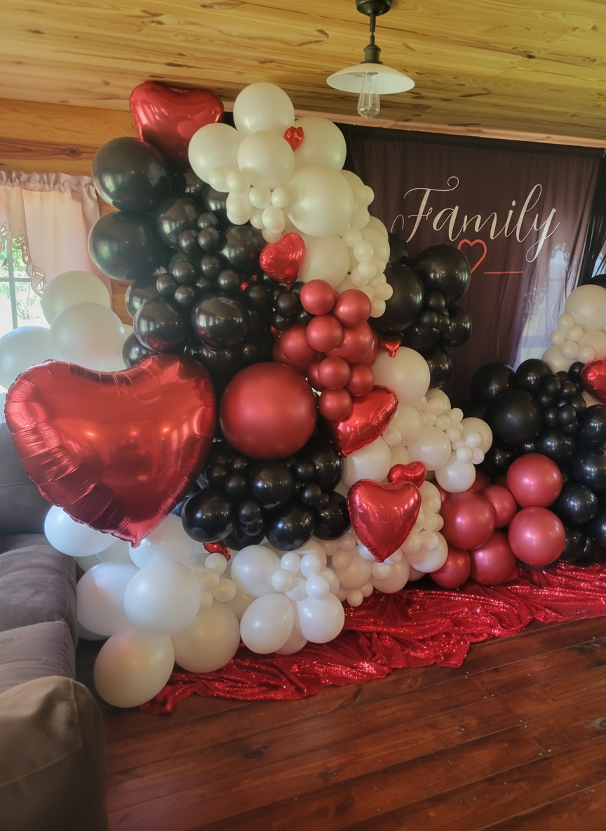 Colorful balloon arch for a celebration