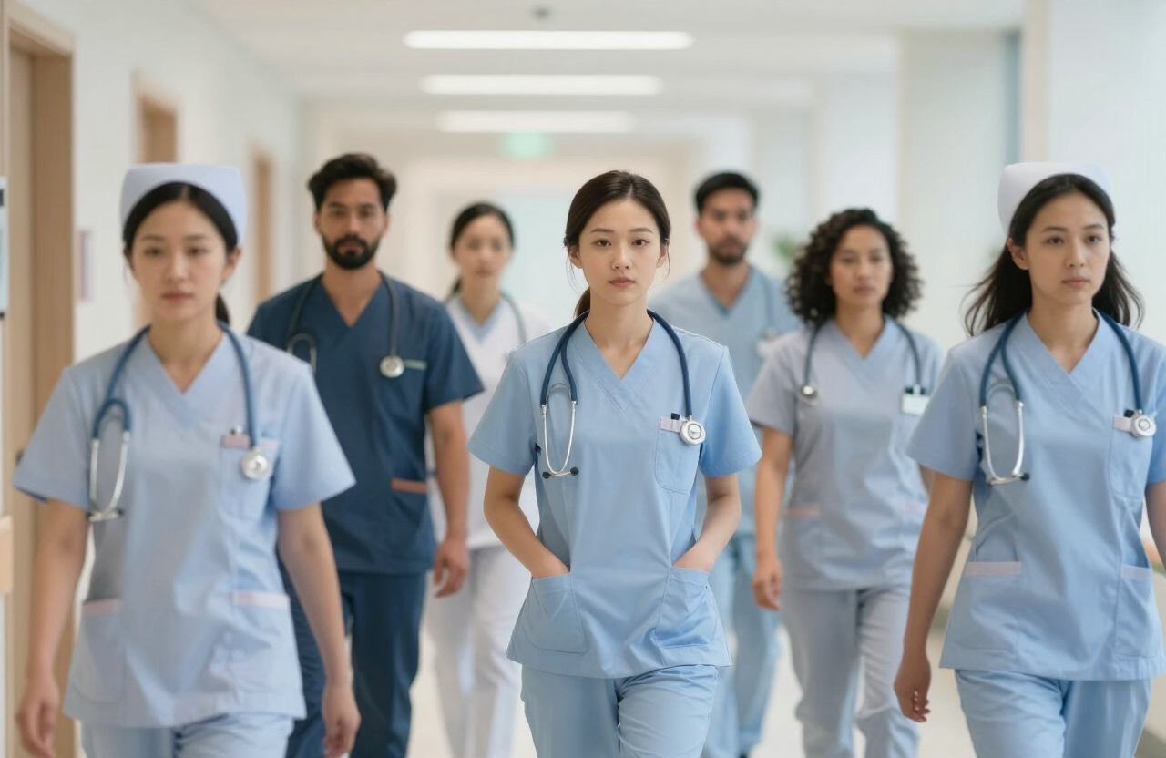 Nurse leader reviewing staffing schedule