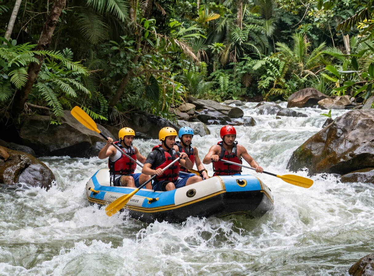 Arung jeram di Sungai Cikidang, Jawa Barat, petualangan kelompok dekat Pelabuhan Ratu