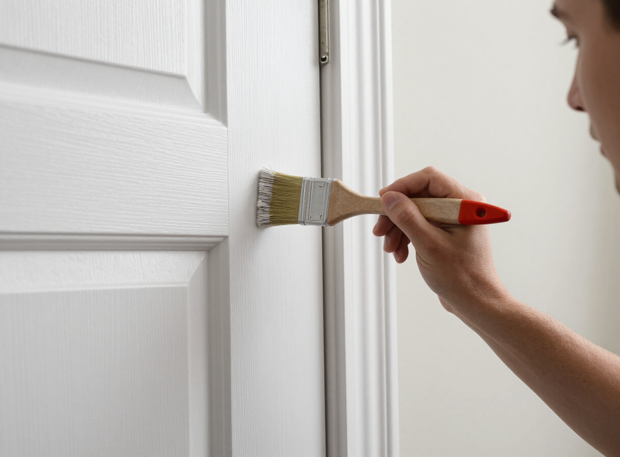 Detail work painting trim and doors in a Hasbrouck Heights NJ home
