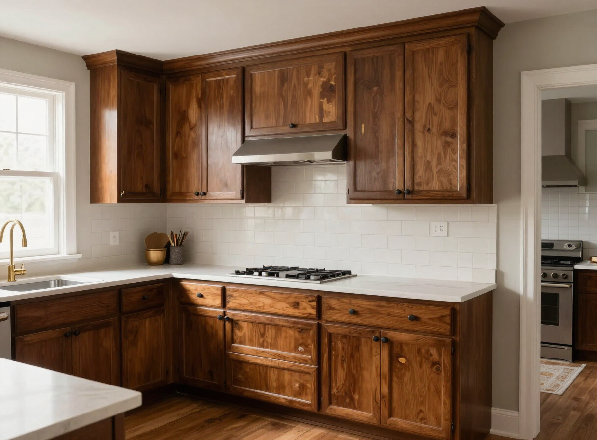 Kitchen cabinets before painting in Wood-Ridge, NJ