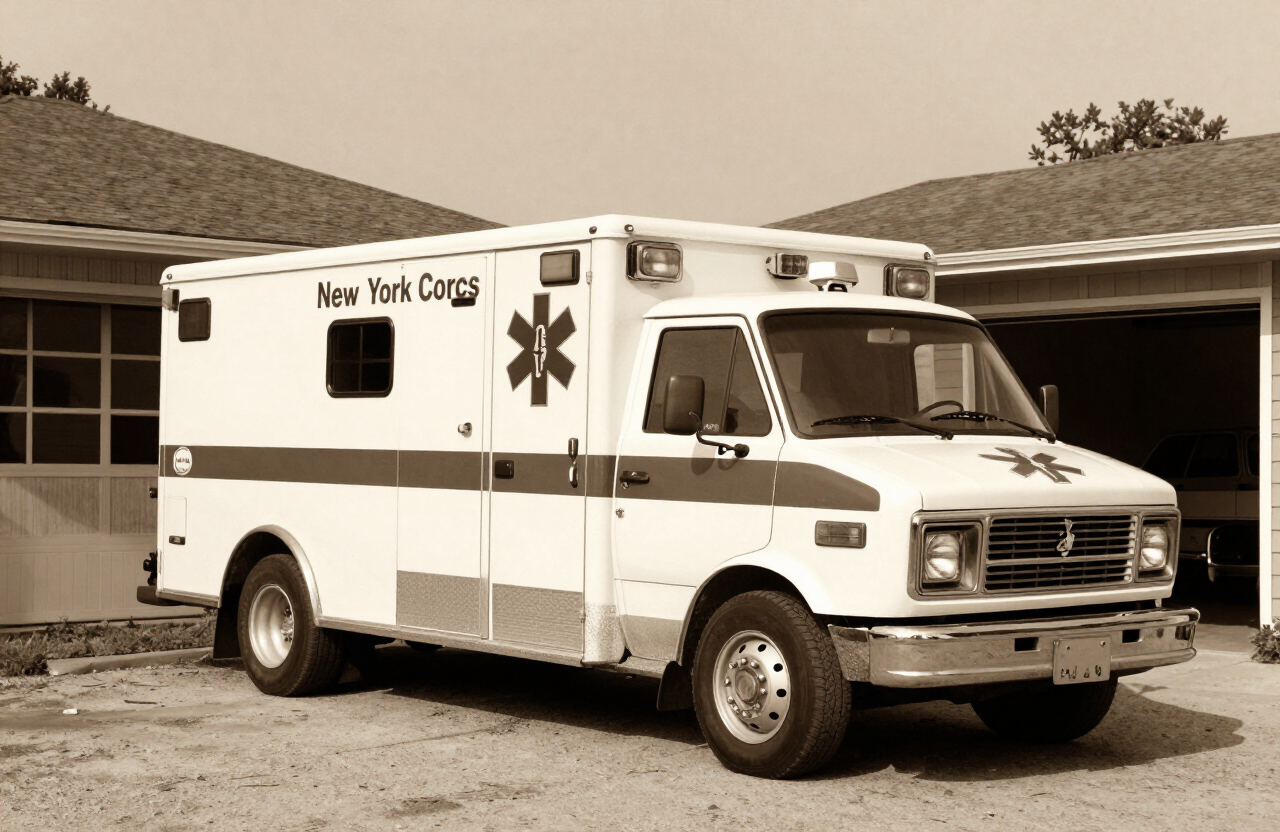 A Pleasantville Volunteer Ambulance Corps ambulance