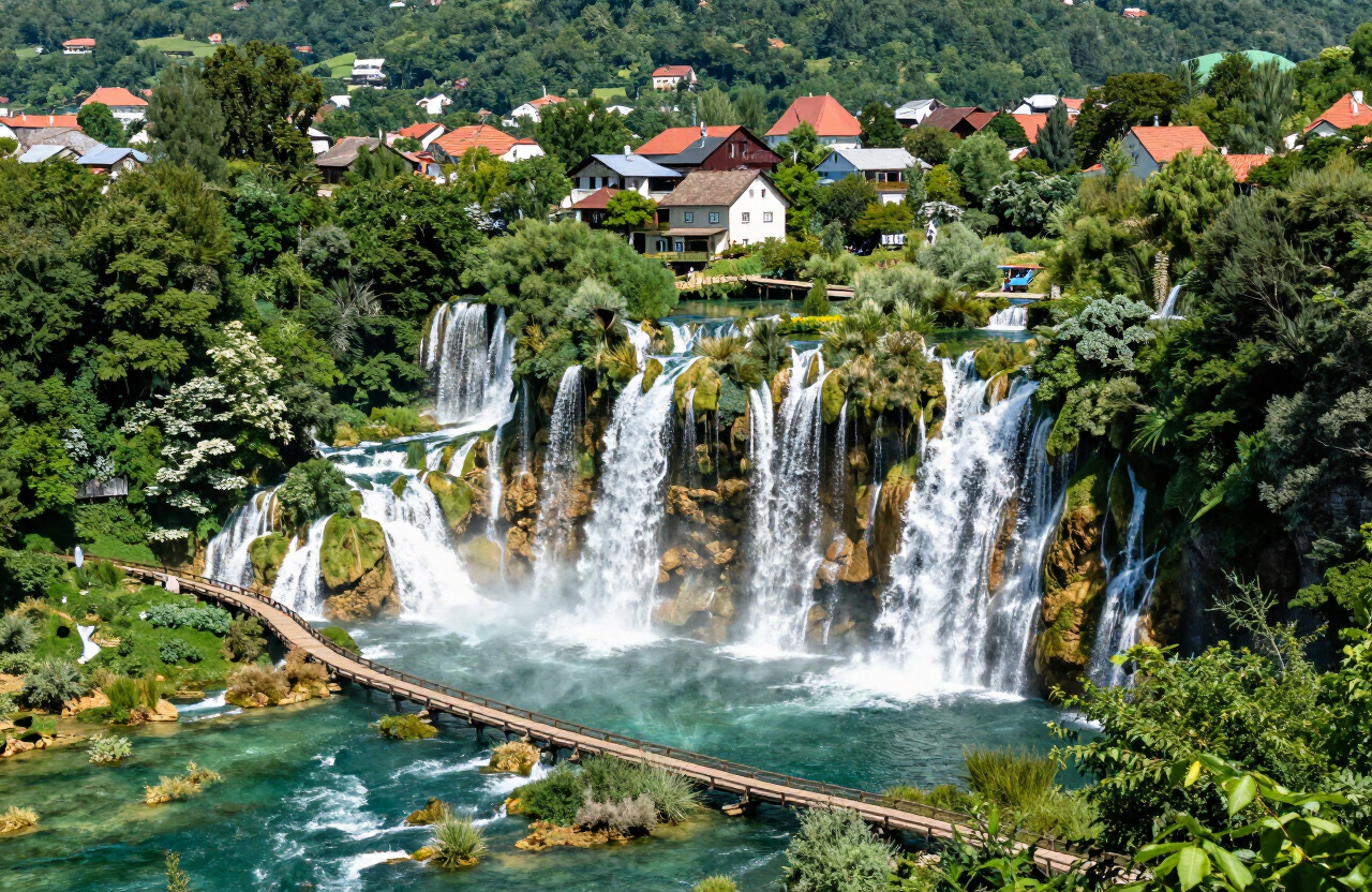 Krka National Park waterfalls near Skradin