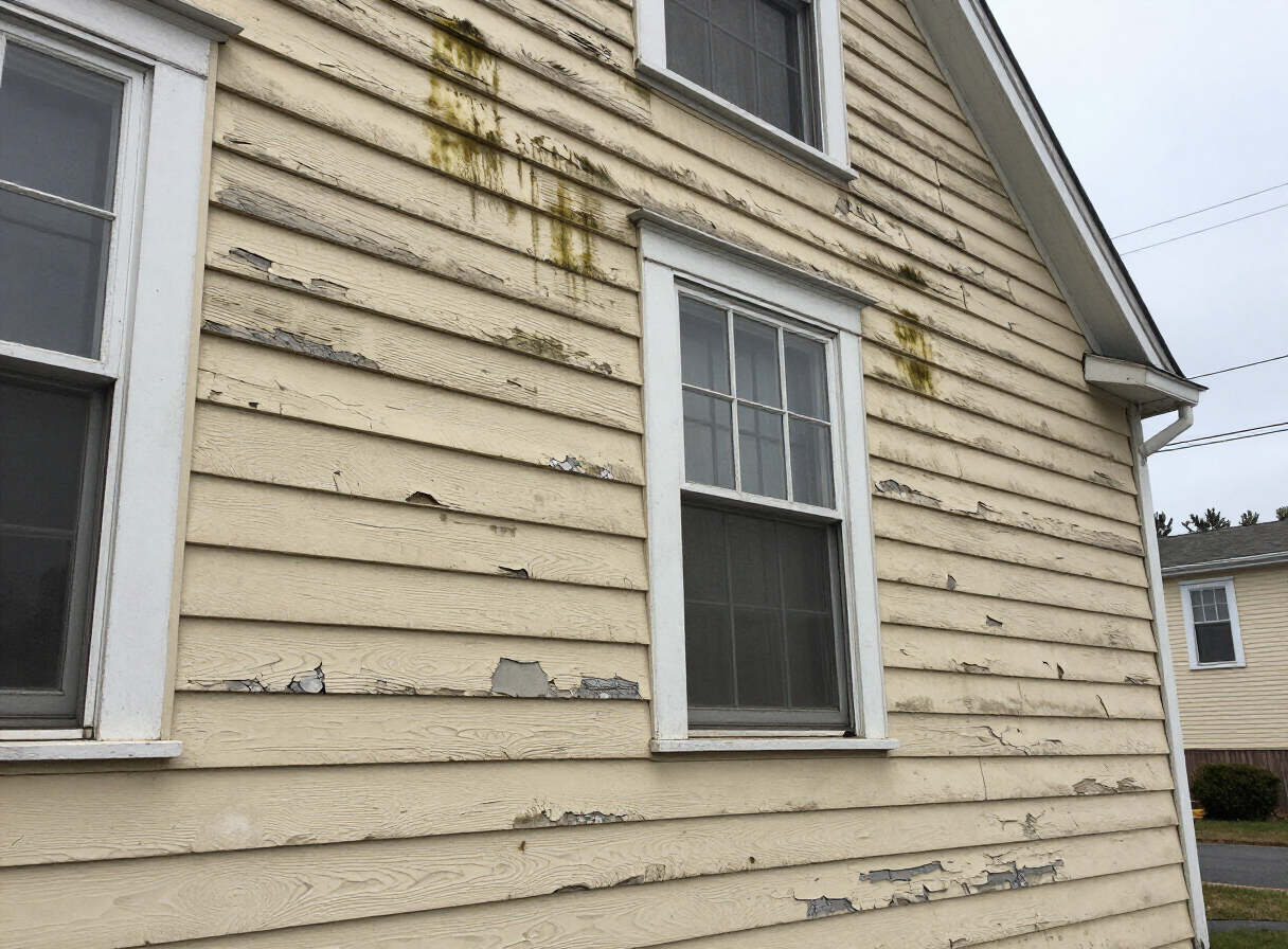 Hasbrouck Heights colonial exterior before painting