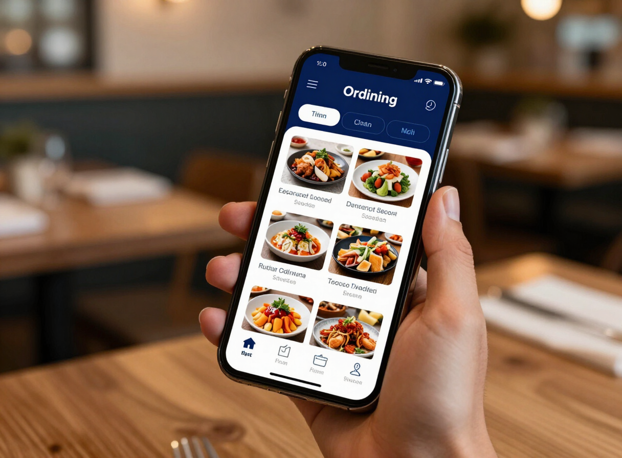 Digitale menukaart op een smartphone
