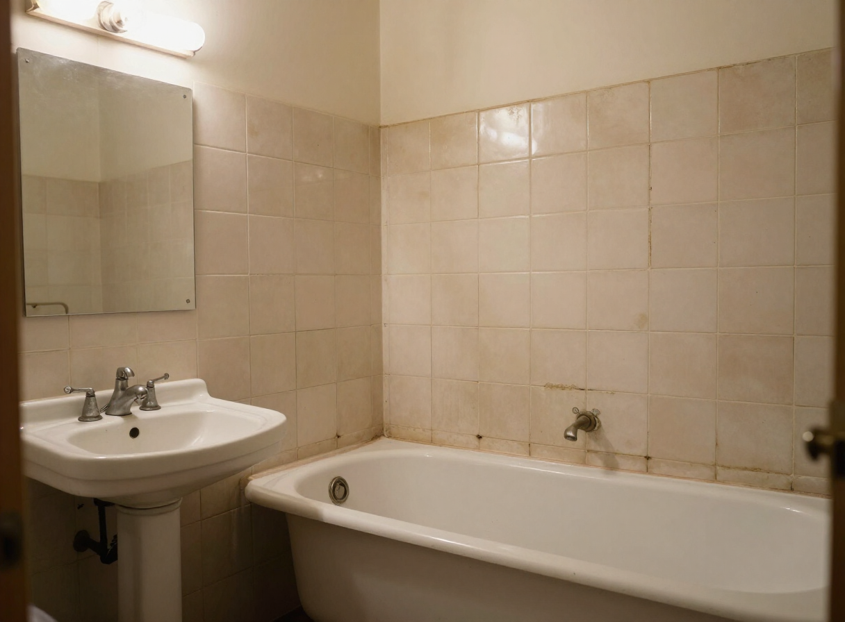 Baño antiguo antes de la reforma en Chamberí, Madrid