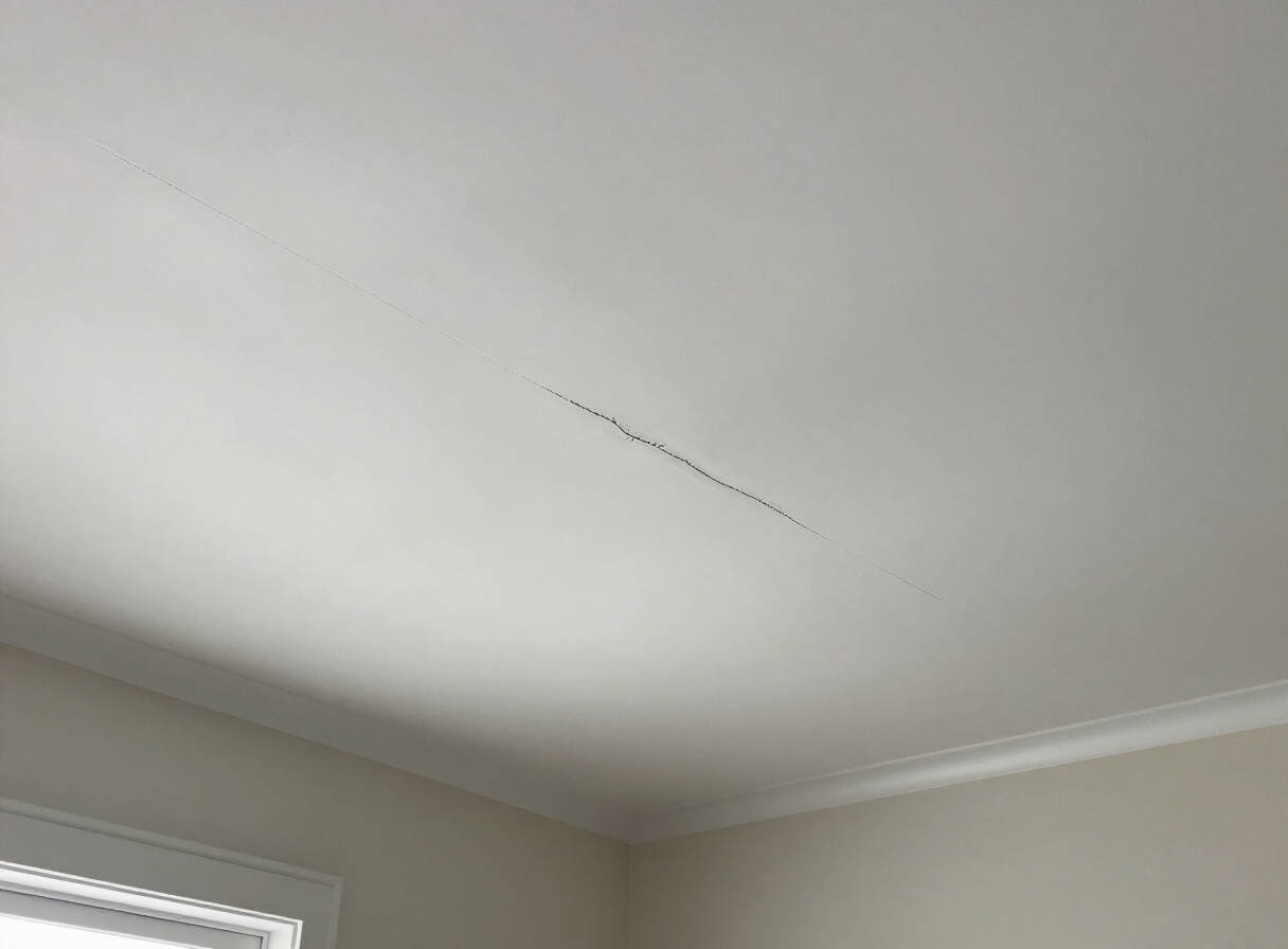 Repaired ceiling crack in a Weehawken NJ home after priming and repainting