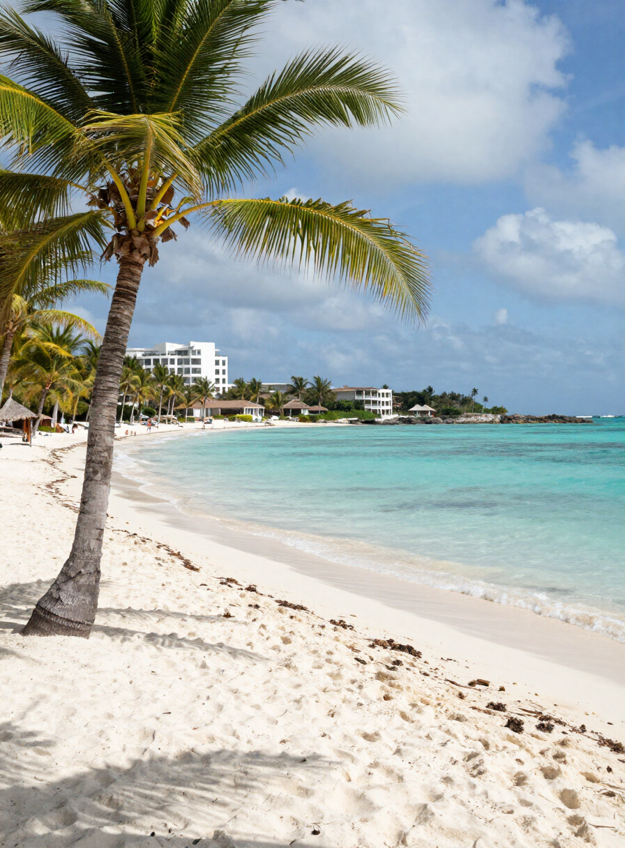 Playa de arena blanca en Isla Mujeres