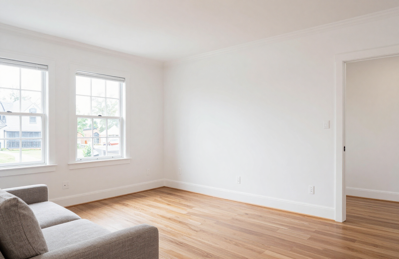Harmon Cove townhouse living room after interior painting in Secaucus NJ