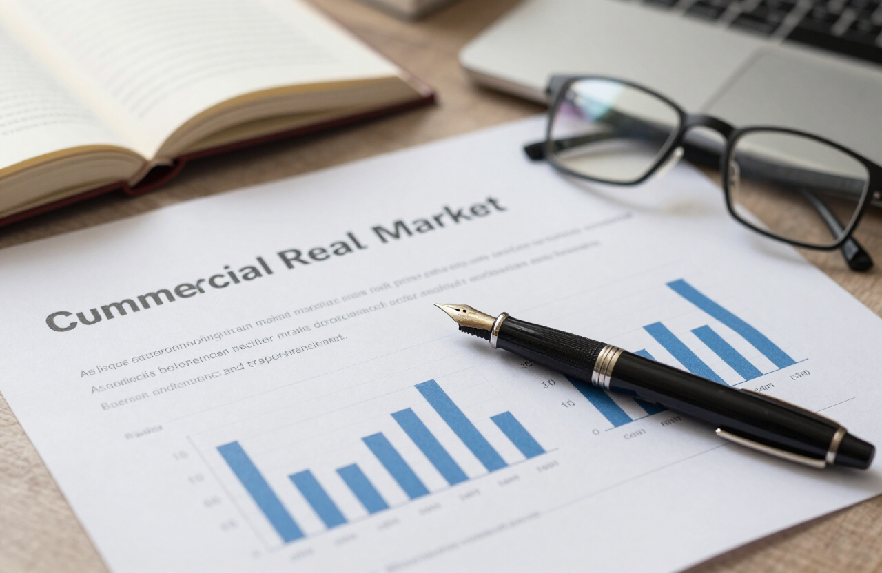 Market research reports and charts on a desk in a New Delhi advisory office