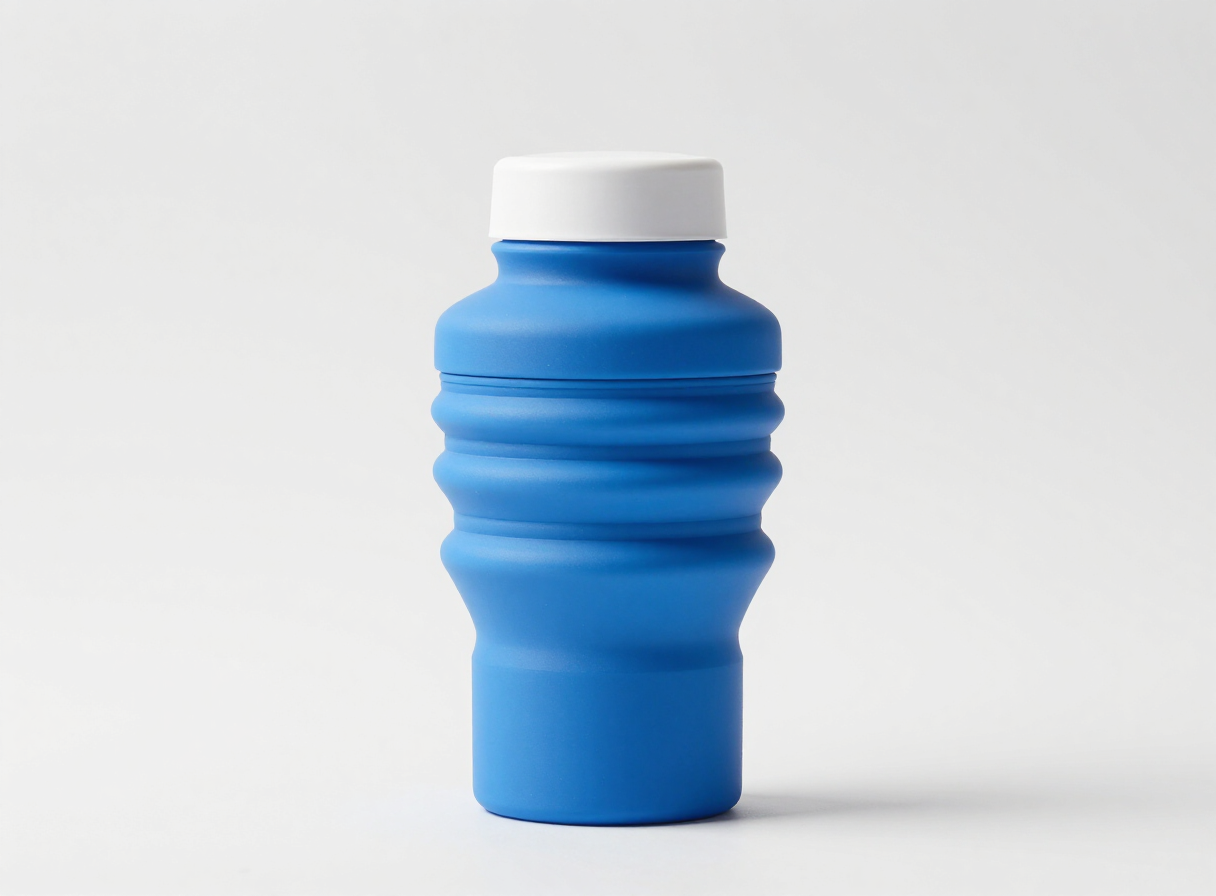Reusable 1-liter collapsible silicone water bottle for festival hydration
