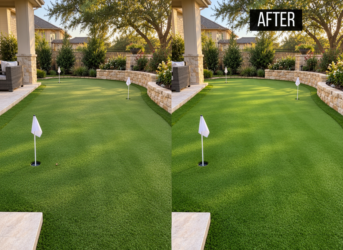 Residential backyard after