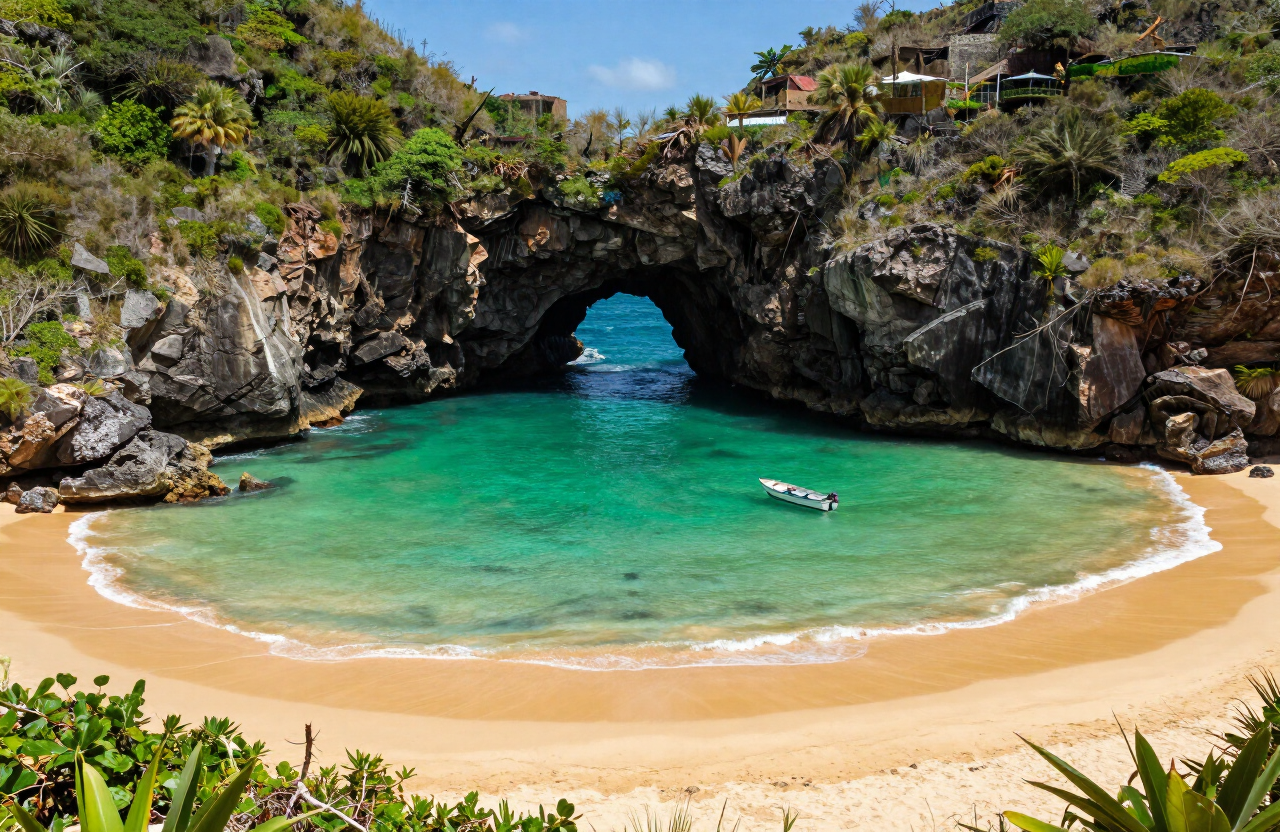 The emerald cove at the end of the ladder.