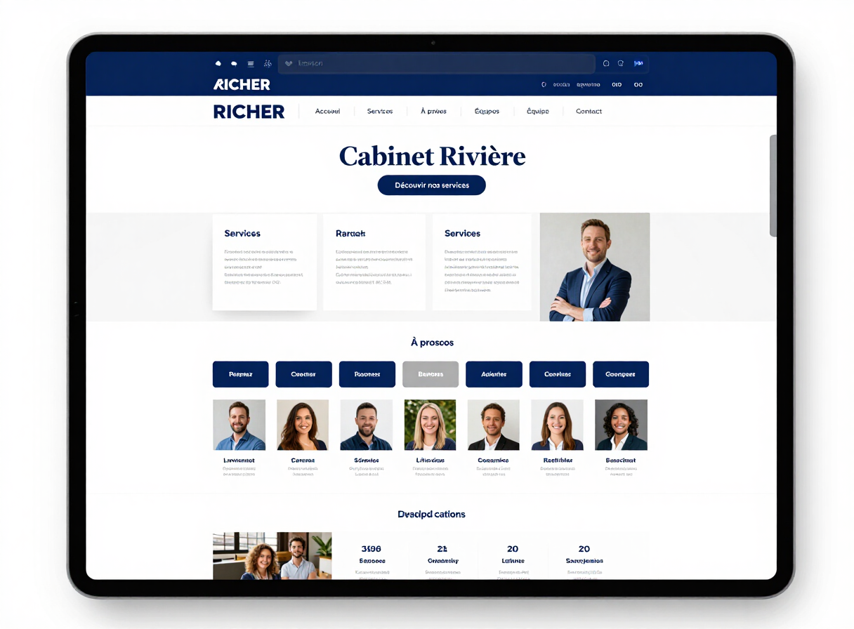 Page d’accueil du site de l’entreprise sur ordinateur