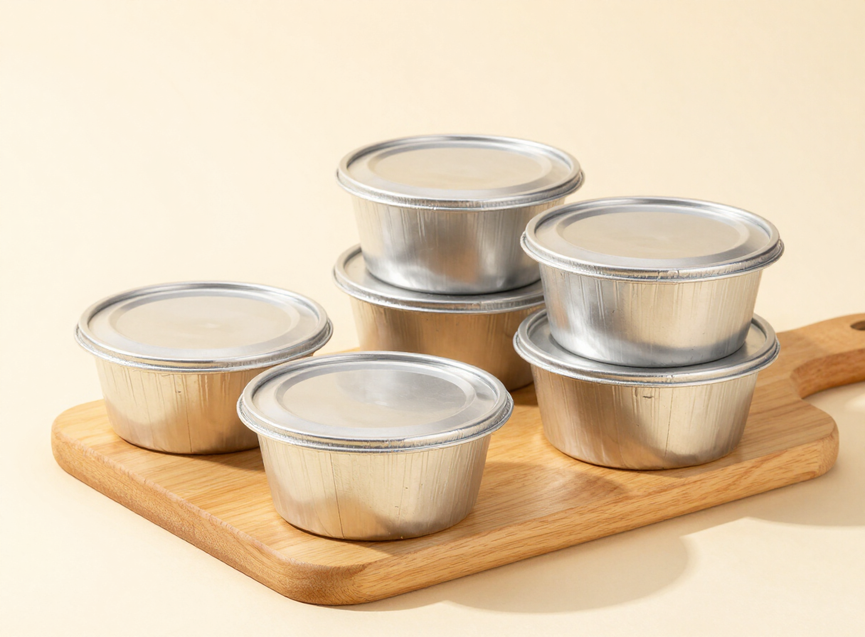 Aluminium foil food container dengan tutup
