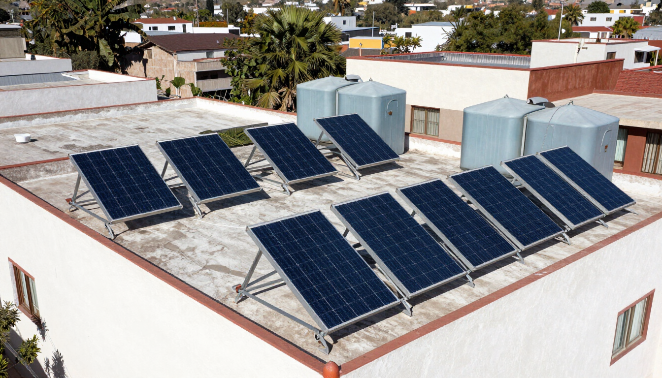 Calentadores solares residenciales sobre azotea en Jalisco
