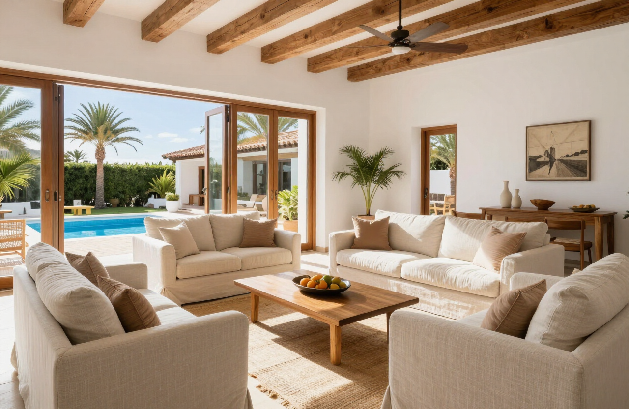 Interior luminoso de una villa en Maspalomas