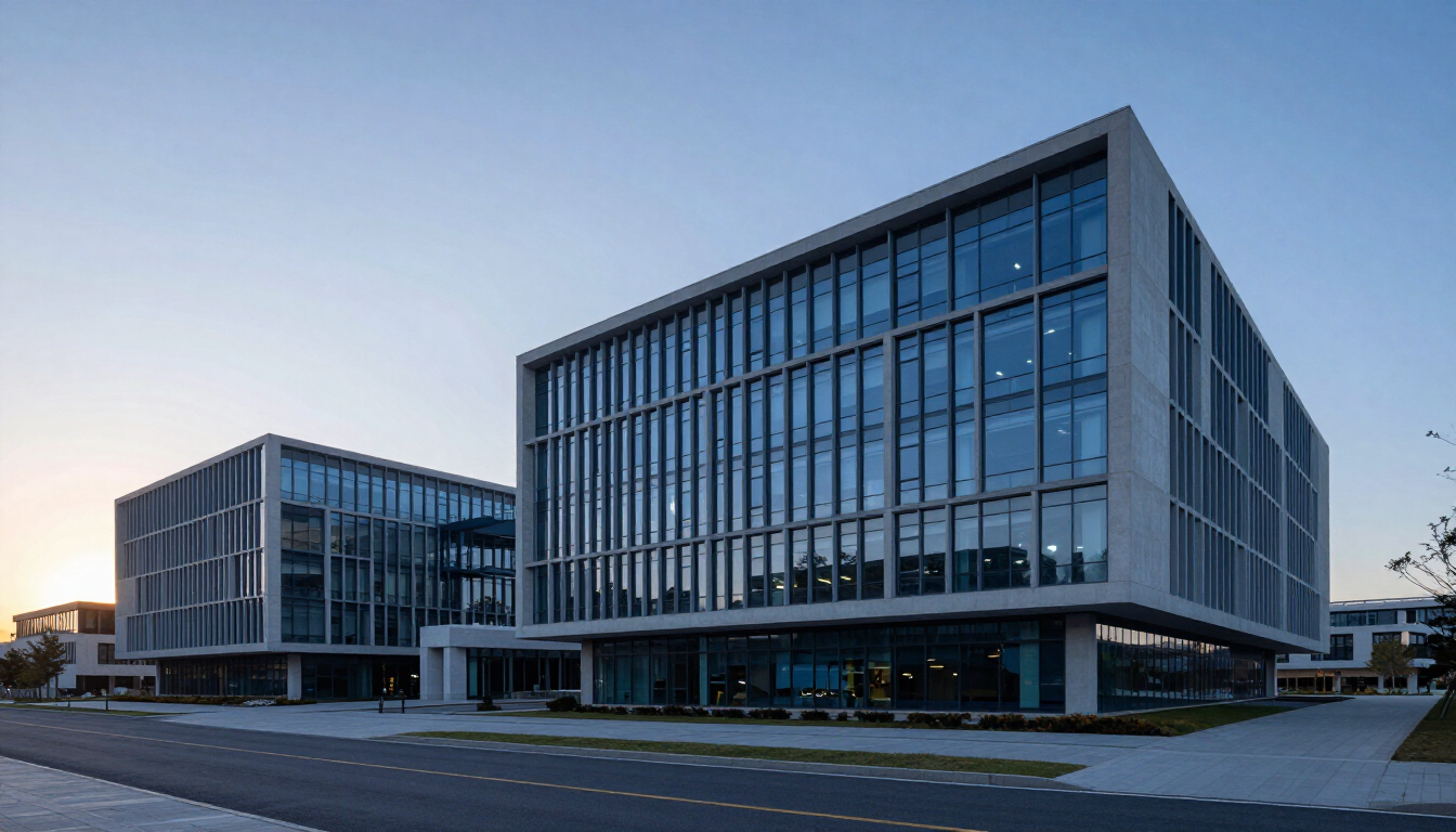 Modern institutional campus architecture at dawn — independent view for critical university transformation programs