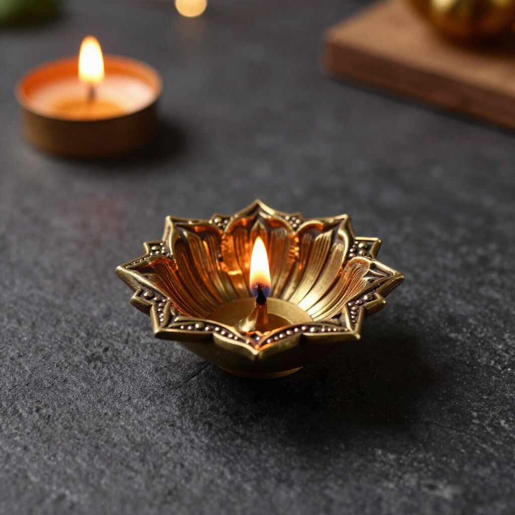 Brass Lotus Diya