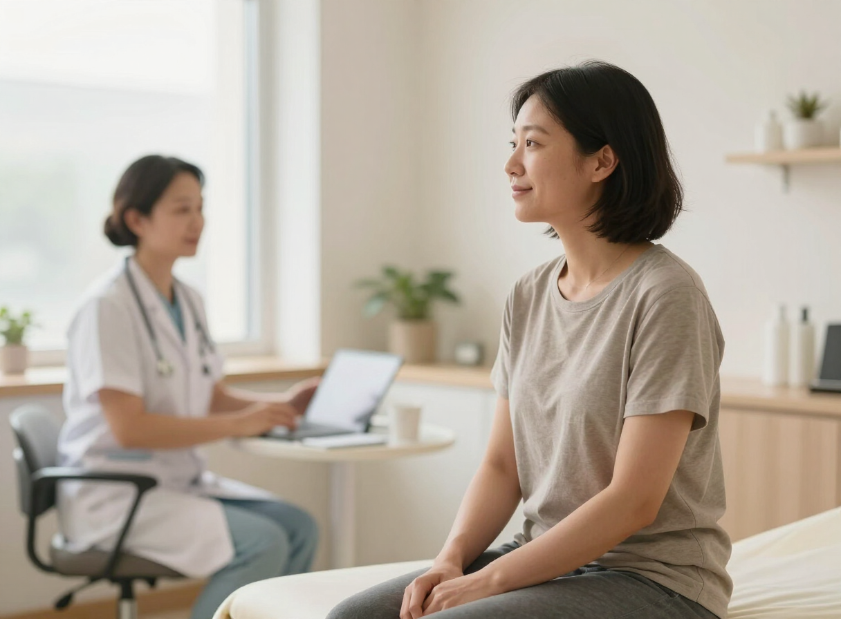 Patient in a bright wellness clinic