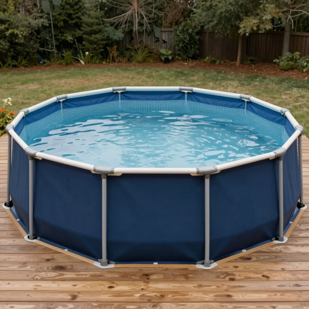 Solid Midnight Blue Overlap Liner — 27 ft Round