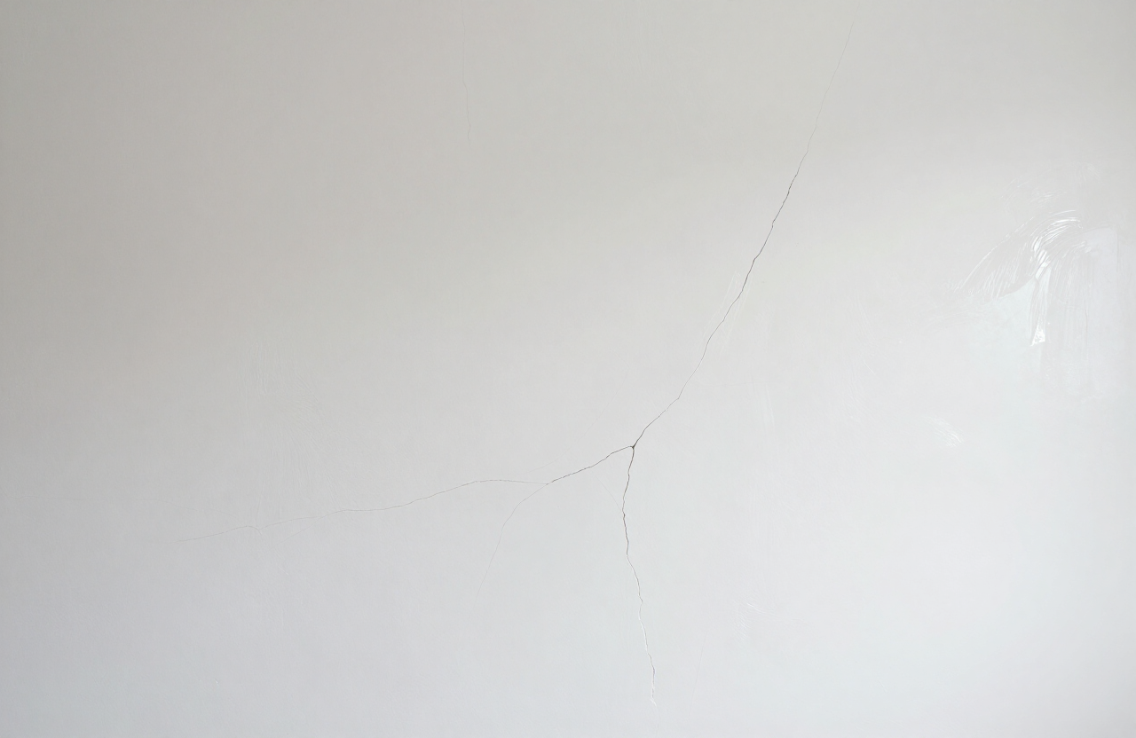 Repaired plaster wall crack in an older Palisade Park NJ home after skim coating and priming