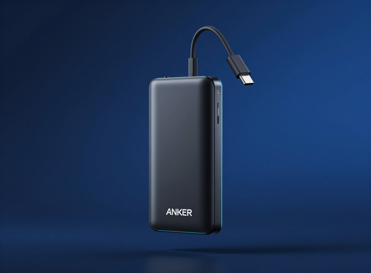 Anker Nano Power Bank, 10,000mAh 30W with Built-In USB-C Cable