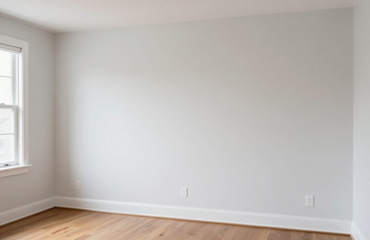 Repaired and freshly painted wall in a Palisade Park NJ home after drywall repair by Hudson Line Painters