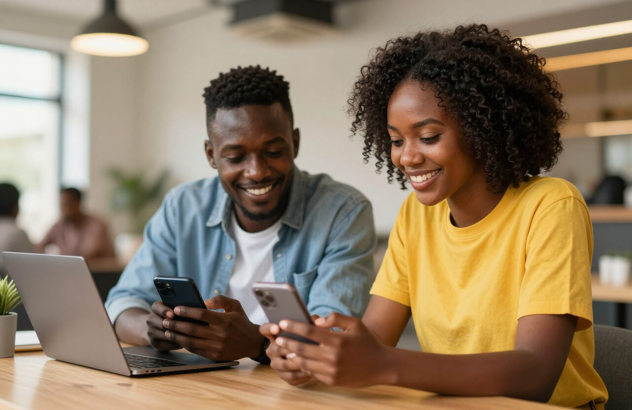 MulaTask members earning money online from their phones in Nairobi