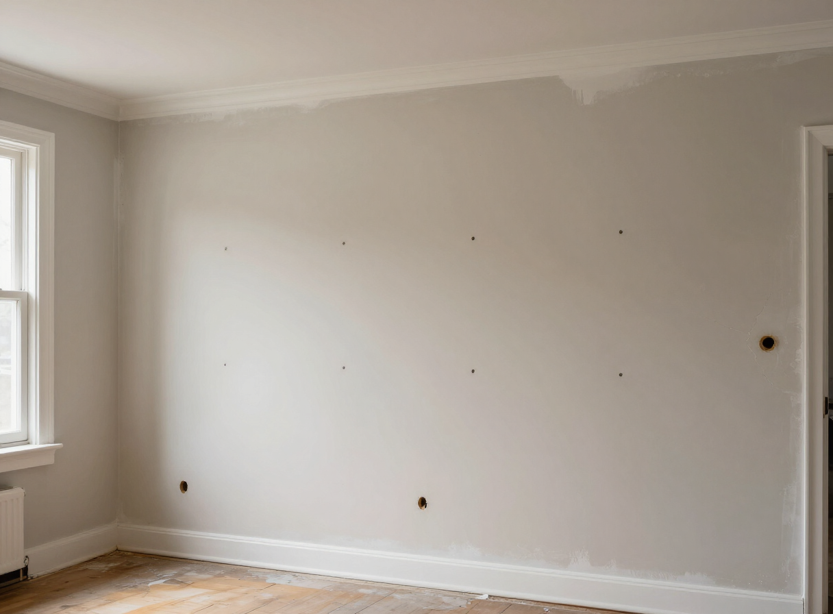 Single-family wall damage — before
