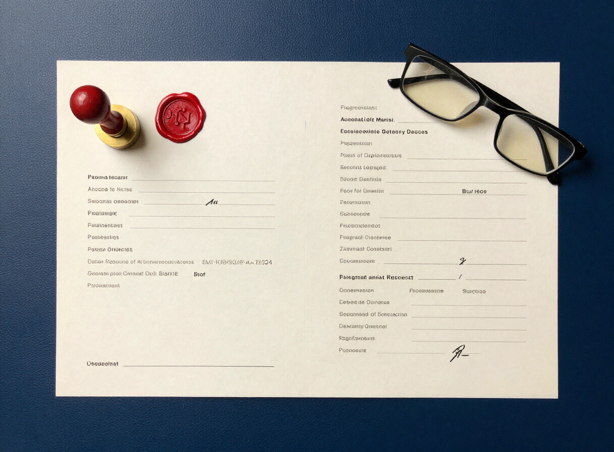 Property registration documents and notary seal