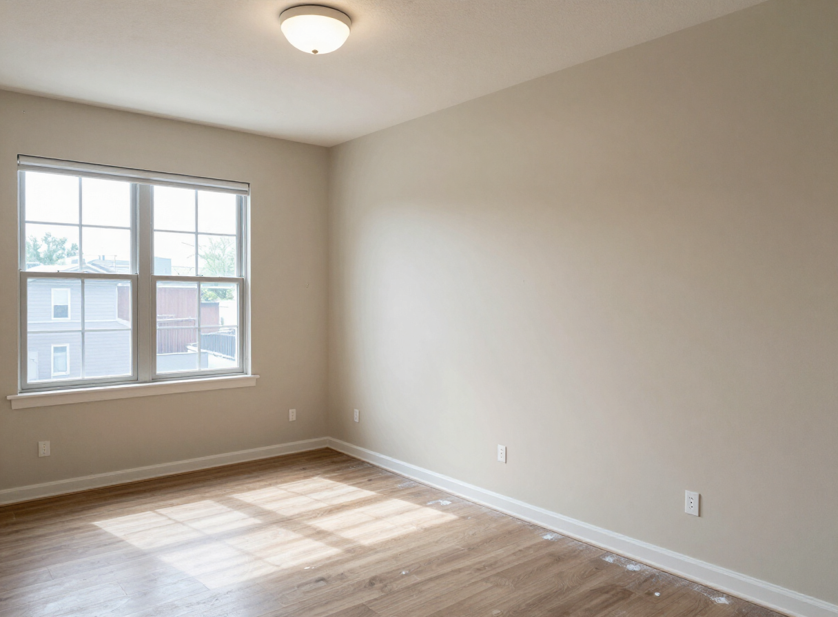 Wesmont Station apartment interior before painting in Wood-Ridge, NJ