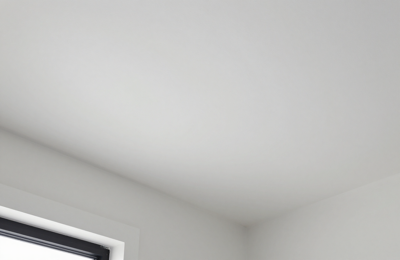 Ceiling after stain-blocking primer and paint in a Union City NJ apartment